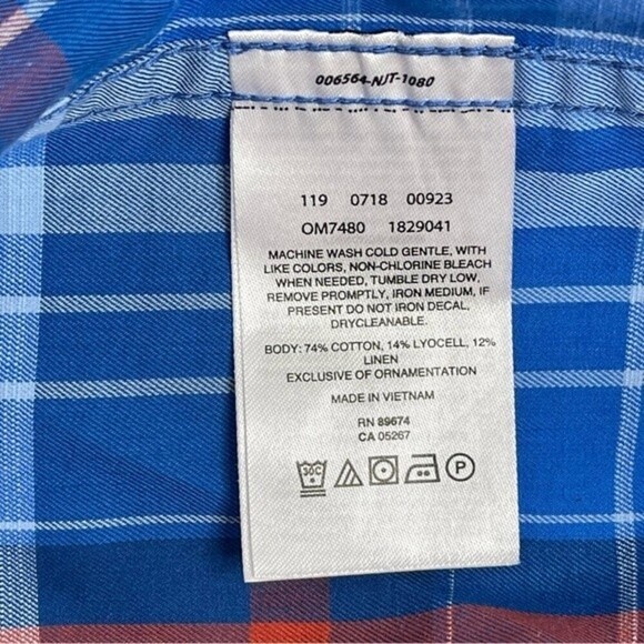 Mountain Hardwear Button Down Shirt Mens Large Minorca Short Sleeve Linen Blend - Picture 12 of 13